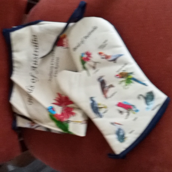 Birds Of Australia Bib Apron And Oven Mitt NWOT - Picture 4 of 4
